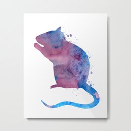 Rat Metal Print | Girlnursery, Toddlerart, Rat, Ratpictures, Rats, Ratartwork, Animal, Watercolors, Artforgirls, Watercolor 