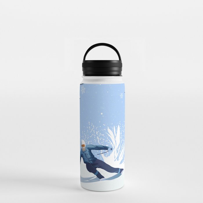 Skiing with Snowman Water Bottle