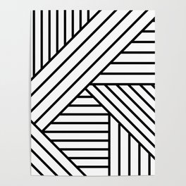 Abstract Lines (white) Poster