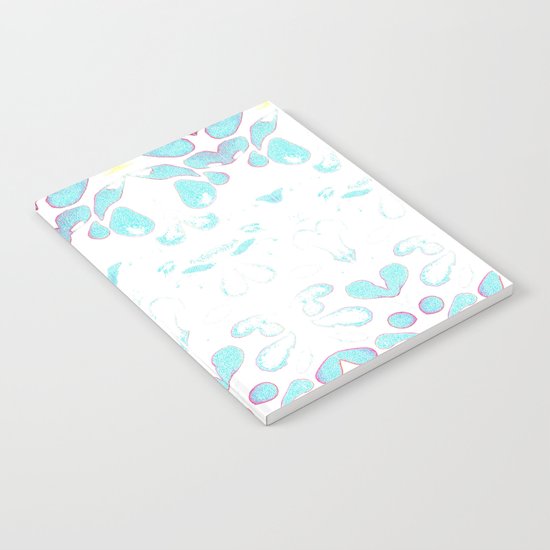 Summer Vibes, Blue and Purple Neon Leaves Notebook