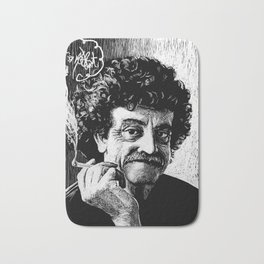 Kurt Vonnegut Bath Mat | Sci-Fi, Scratchboard, People, Pop Art, Smoke, Slaughterhousefive, Drawing, Kurtvonnegut, Black and White 