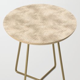 Luxury Light Gold Metallic Stripes Pattern Side Table