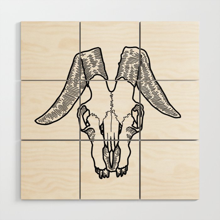 Sheep Skull Wood Wall Art