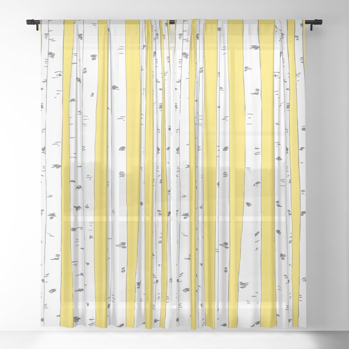 Aspen Forest - Yellow Sheer Curtain