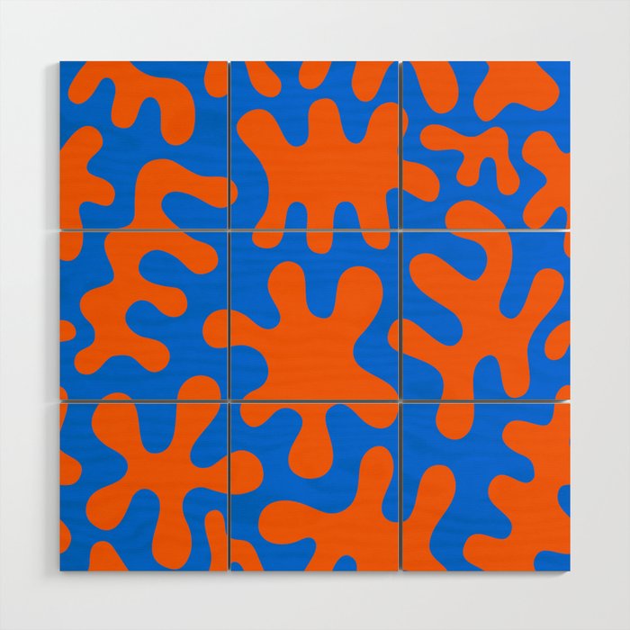 Colorful abstract shape print seamless pattern Wood Wall Art