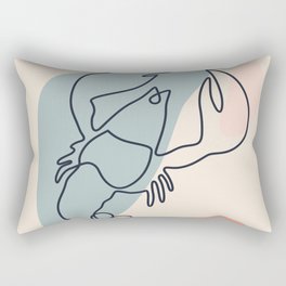 Cancer Zodiac Sign Minimalist Line Art Rectangular Pillow