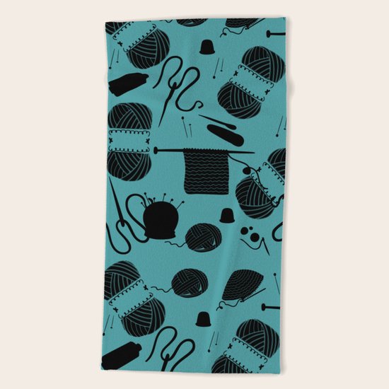 yarn teal Beach Towel