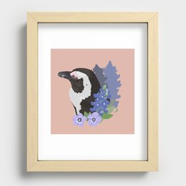 Penguin with Bluebells  Recessed Framed Print