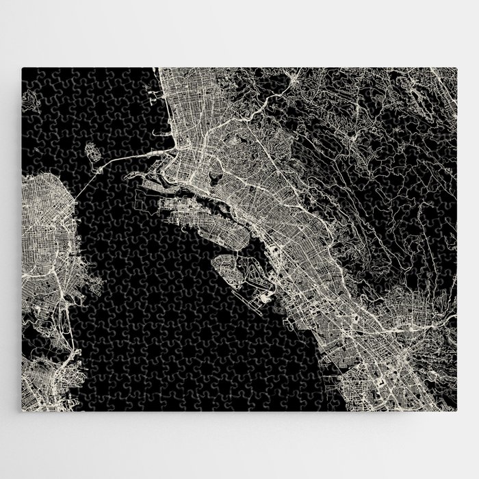 OAKLAND - City Map - Minimal Aesthetic Jigsaw Puzzle