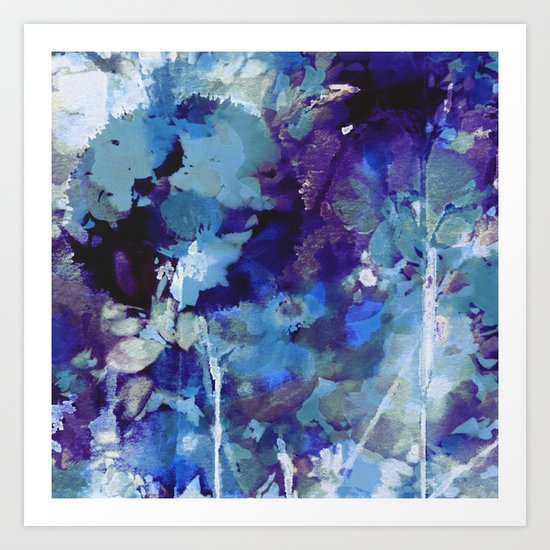 blue forest Art Print