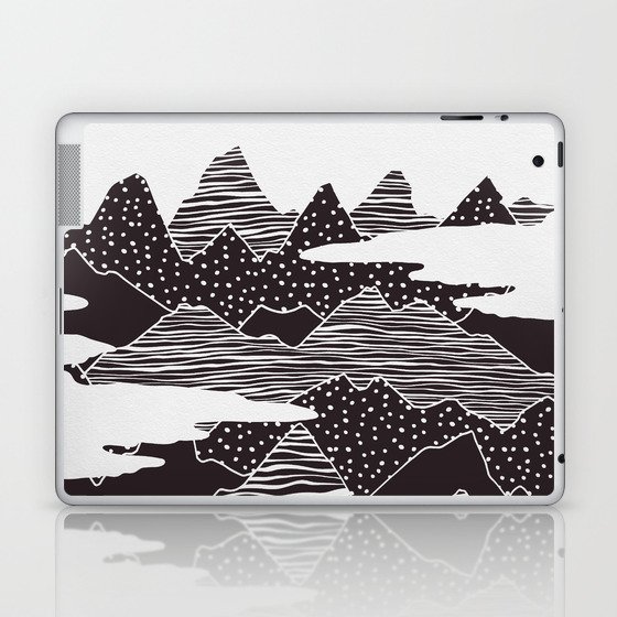 Mountain Peaks Digital Art Laptop Ipad Skin By Kookiepixel