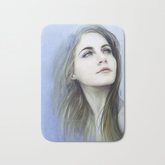 Self - Painterly girl portrait Bath Mat