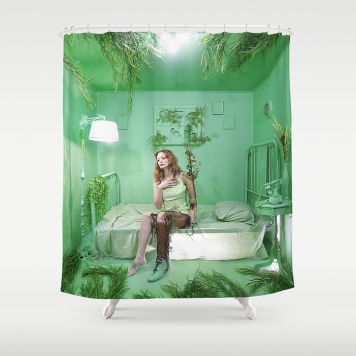 Green Shower Curtain