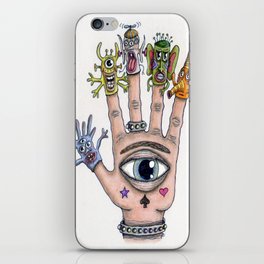 kidult, put on your monster finger puppets and play!  iPhone Skin