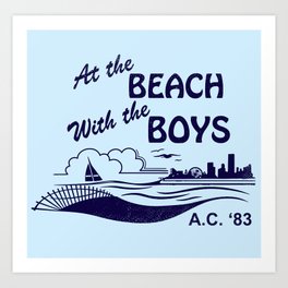 At the Beach with the Boys Art Print