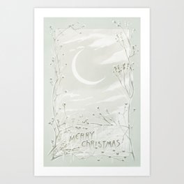 Christmas Card With Decorative Designs Art Print