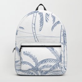Blue Palm trees  Backpack | Ink, Tree, Palm, Digital, Drawing, Blue 
