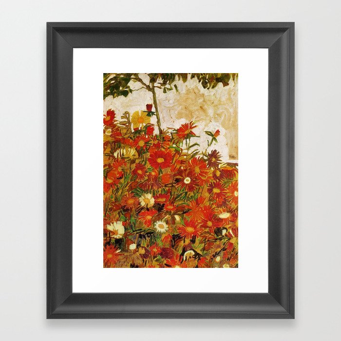 Egon Schiele Field of Flowers 1910 Framed Art Print