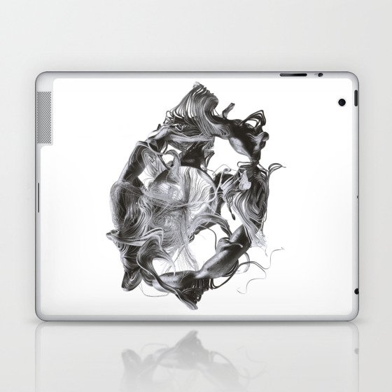 Chaotic Lines #1_b&w Laptop & iPad Skin