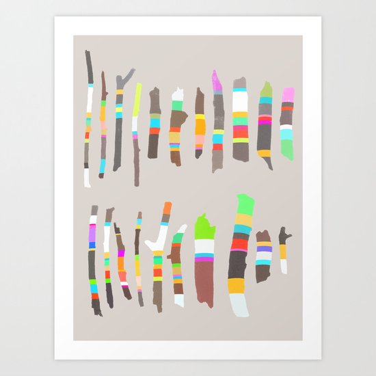 Painted Twigs 2 Art Print