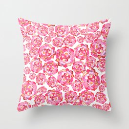 succulent pink bouquet Throw Pillow