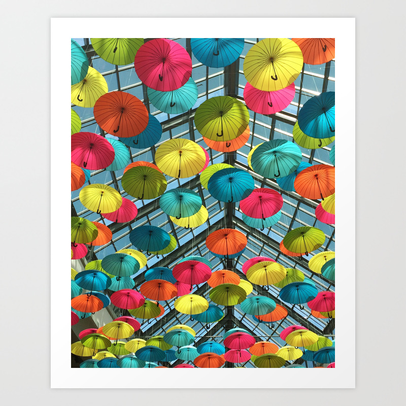 Rainbow Umbrella Art Print By Killerdesigns Society6