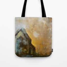 Smøla Tote Bag | Colourful, Norwegian, Oransje, Orange, Fishingvillage, Acrylic, Landscape, Painting, House, Island 