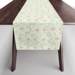 Field of Flowers | Sage Green & Rust | Pattern Table Runner