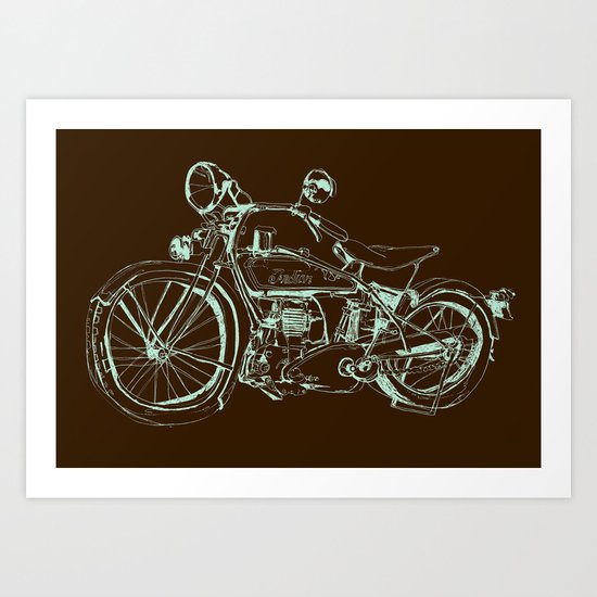 Vintage Indian Motorcycle Art Print