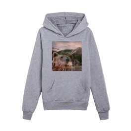 Grizzly Bear and Wilderness Kids Pullover Hoodies