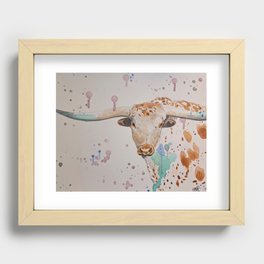 Spotted longhorn bull Recessed Framed Print