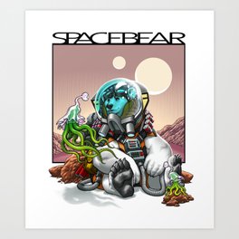 SpaceBear on Mars Art Print