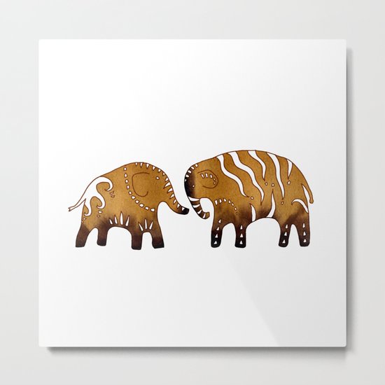 Gingerbread elephants Metal Print