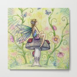 A Happy Place Flower Fairy Fantasy Art by Molly Harrison Metal Print | Painting, Illustration 