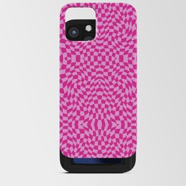 Light and dark pink checker symmetrical pattern iPhone Card Case