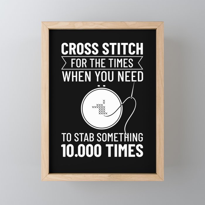 Cross Stitch Pattern Beginner Counted Needle Framed Mini Art Print