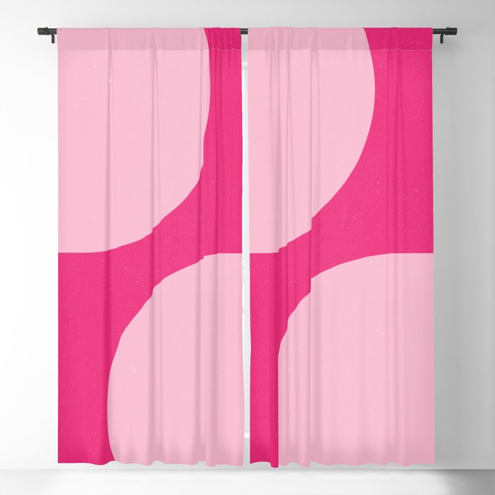 Mid-Century Modern Pink Arches Blackout Curtain