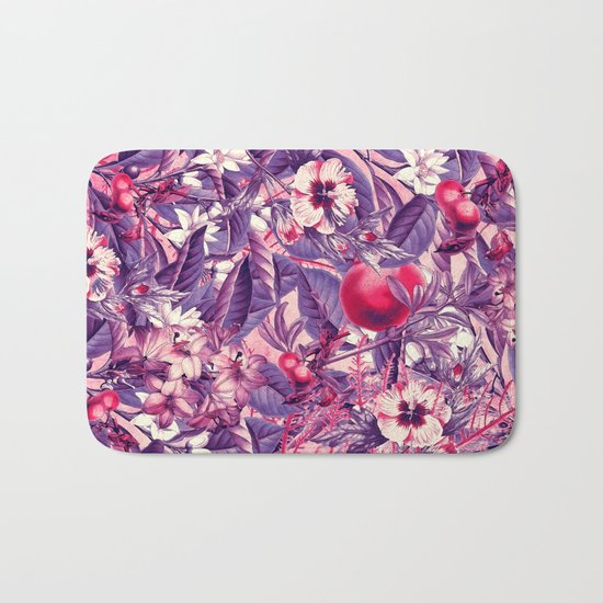 flowers 9 purple Bath Mat