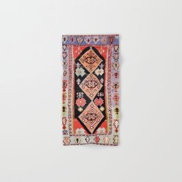 Antique Persian Bijar Kilim Carpet Vintage Colorful Woven Rug Print Hand & Bath Towel