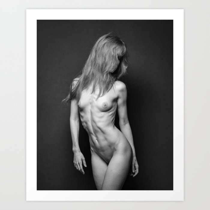 Very beautiful nude or naked woman in classic fineart photography Art Print