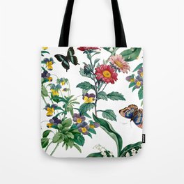 maximalist garned o2 Tote Bag | Nature, Butterflies, Vinatge, Digital, Flora, Maximalist, Romantic, Plants, Maximalism, Retro 