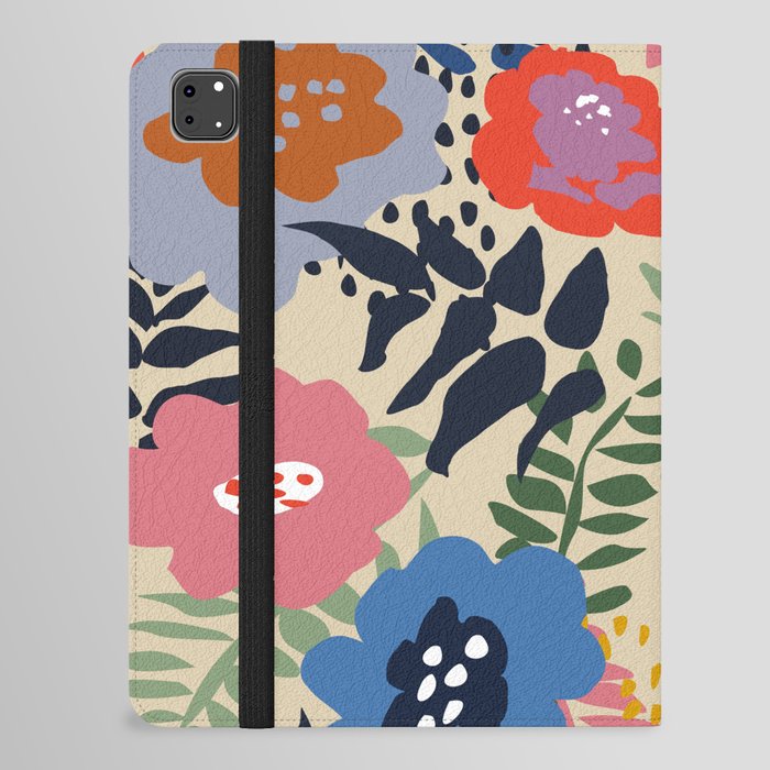Maximalist floral shapes pattern iPad Folio Case
