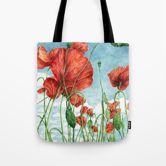 Poppy Field Tote Bag