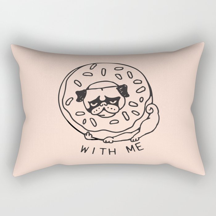 Donut Pug with Me Rectangular Pillow