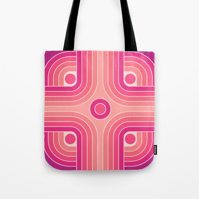 Retro Geometric Abstract Gradated Design 523 Tote Bag