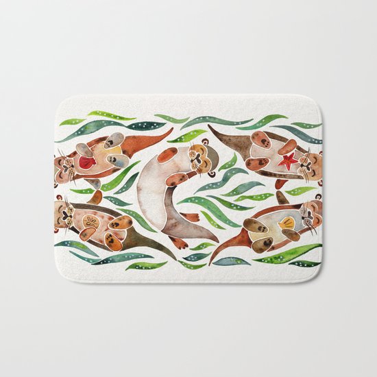 Five Otters – Green Seaweed Bath Mat