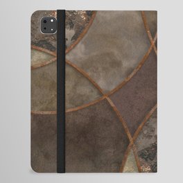 Urban Texture Rusty Circles Abstract Art iPad Folio Case