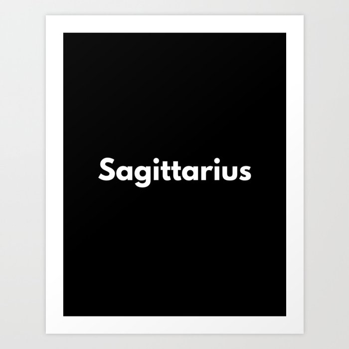 Sagittarius, Sagittarius Sign, Black Art Print