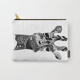 Giraffe black and white ornate illustration Carry-All Pouch