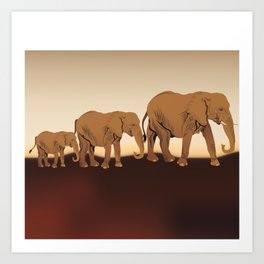 African elephants Art Print